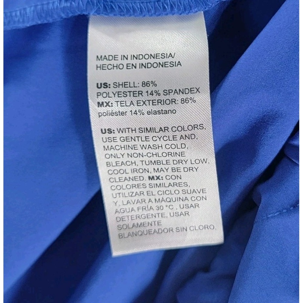 Chicos Dress Cinch Bubble Hem Shirt Size 2 / L Modern Sporty Chic Travel Cobalt - Picture 5 of 9